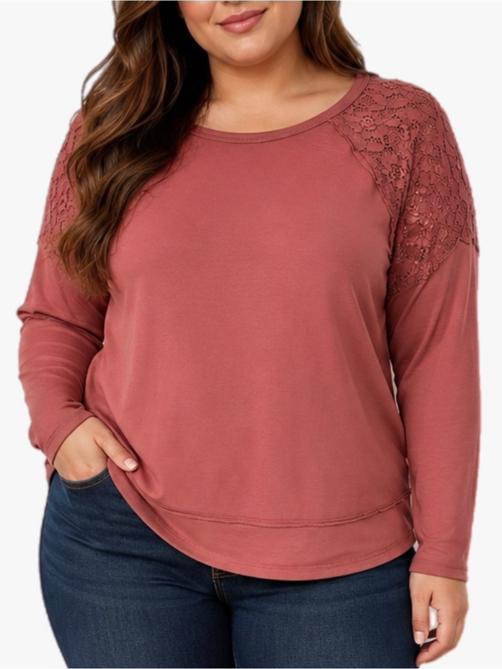 Knox Rose Blush Pink Crew Neck Pull Over  High Low Sweatshirt Women’s Size XL